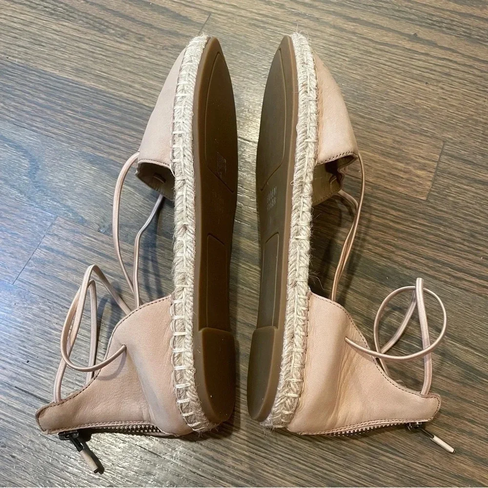 Eileen Fisher Lace-Up Espadrille Sandal in Toffee Cream Women’s 7